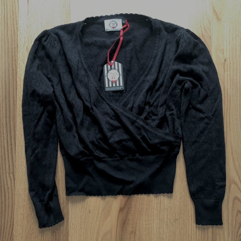Banned Apparel Cropped Wrap Sweater